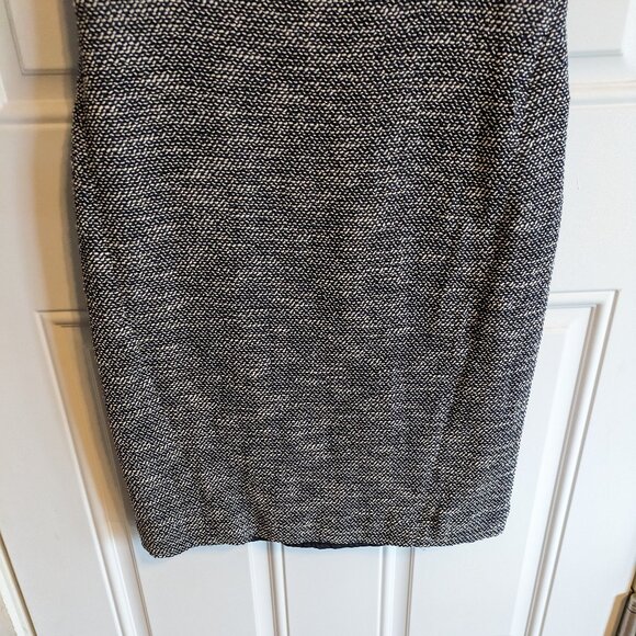 Lafayette 148 Navy Blue Sheath Dress Black White Textured Tweed Knit - Size 6 - Picture 3 of 14